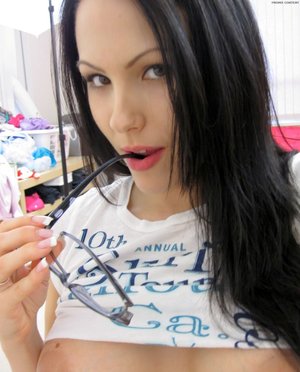 18 year old cutie Jessica Doltin strips naked atop a four wheeler on the patio